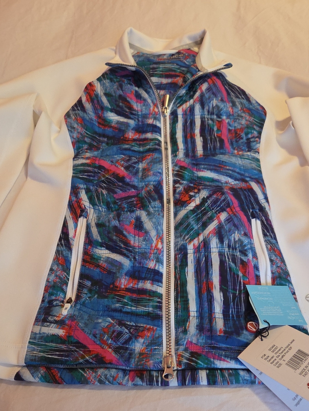 Since Thermal "Ella";Jacket In Graffiti Print.  Women's Small